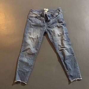 Altar'd State Distressed Blue Ankle Jeans